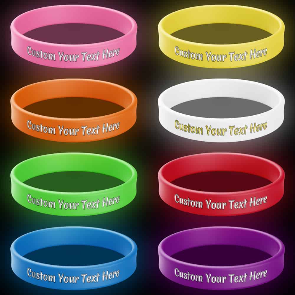 Printed Silicone Wristband Bracelets 24hr Rush | 4 Sizes | Made in USA –  The Promotions GURU