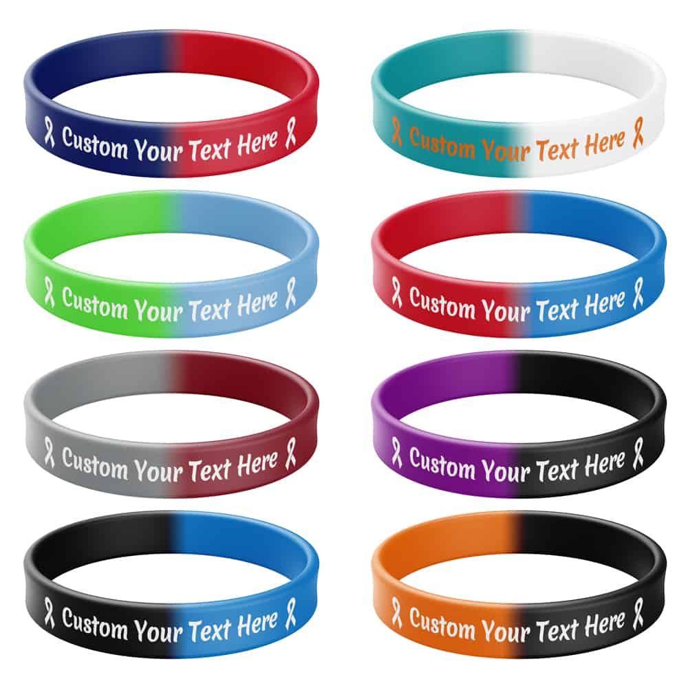 Custom Classic Silicone Wristbands Personalized Rubber Bracelets